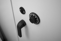 Combination dial and handle on a safe opened by a London safe engineer