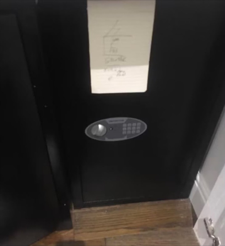 Black safe with electronic keypad opened by a London safe specialist