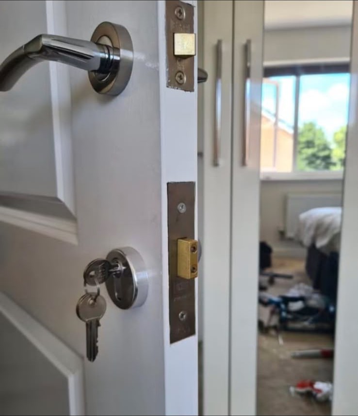 New brass mortice lock fitted during a London lock change